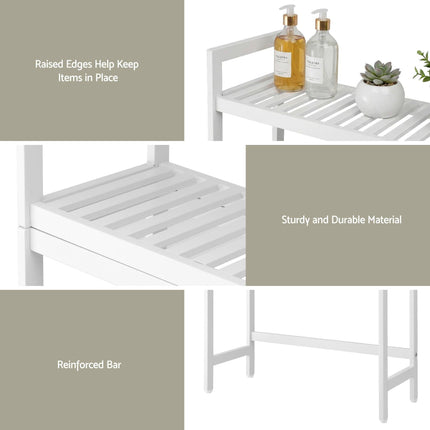 Artiss Over Toilet Storage Bathroom Rack Space Saving 3 Tier Organiser White.