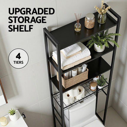 Artiss Over Toilet Bathroom Storage Rack Space Saving 4 Tier Organiser White.