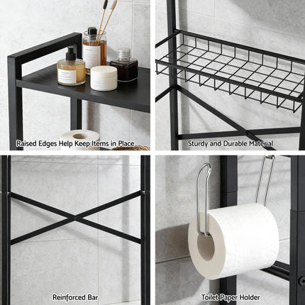Artiss Over Toilet Bathroom Storage Rack Space Saving 4 Tier Organiser White.