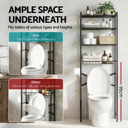 Artiss Over Toilet Bathroom Storage Rack Space Saving 4 Tier Organiser White.