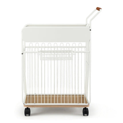 Everfit Yoga Mat Storage Rack Mobile Holder with Wheels Basket Home Gym Storage Organizer White.