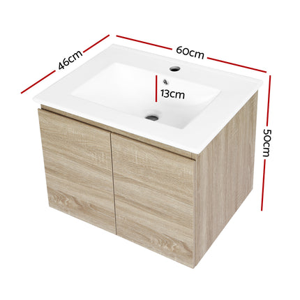 Cefito Vanity Unit 600mm with Basin Oak.