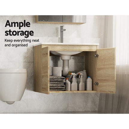 Cefito Vanity Unit 600mm with Basin Oak.