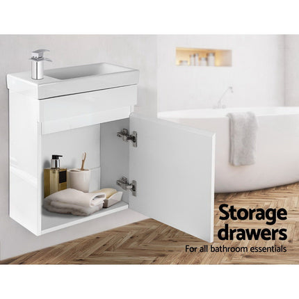 Cefito Vanity Unit 400mm with Basin White.