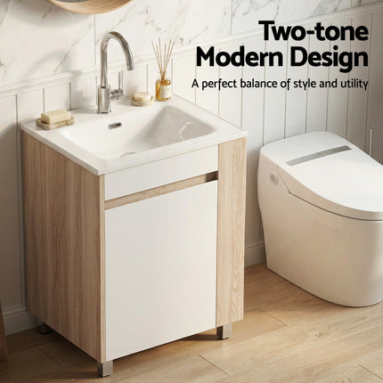 Cefito Vanity Unit 835mm Basin Bathroom Cabinet Side Storage Free Standing Sink.