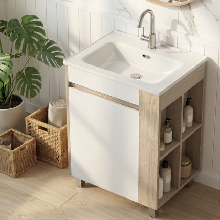 Cefito Vanity Unit 835mm Basin Bathroom Cabinet Side Storage Free Standing Sink.