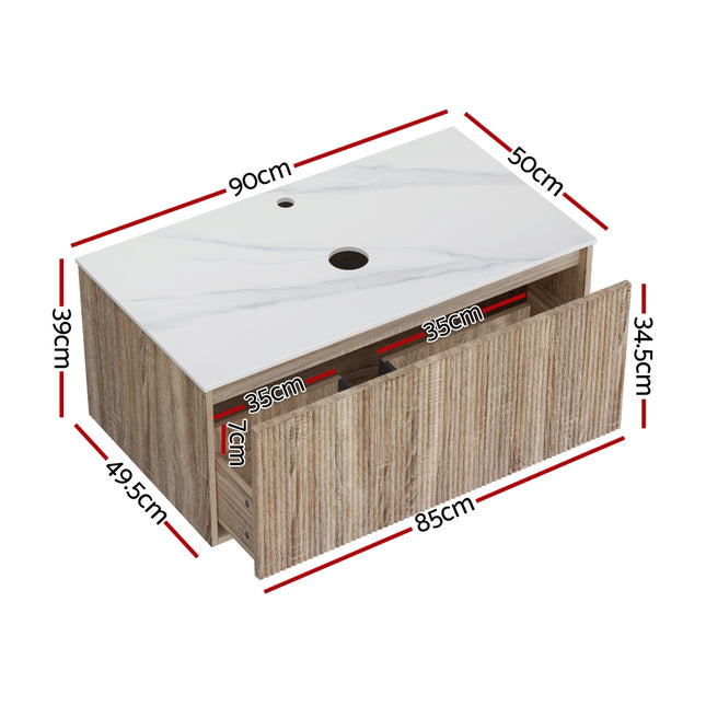Cefito Vanity Unit 915mm with Basin Oak.