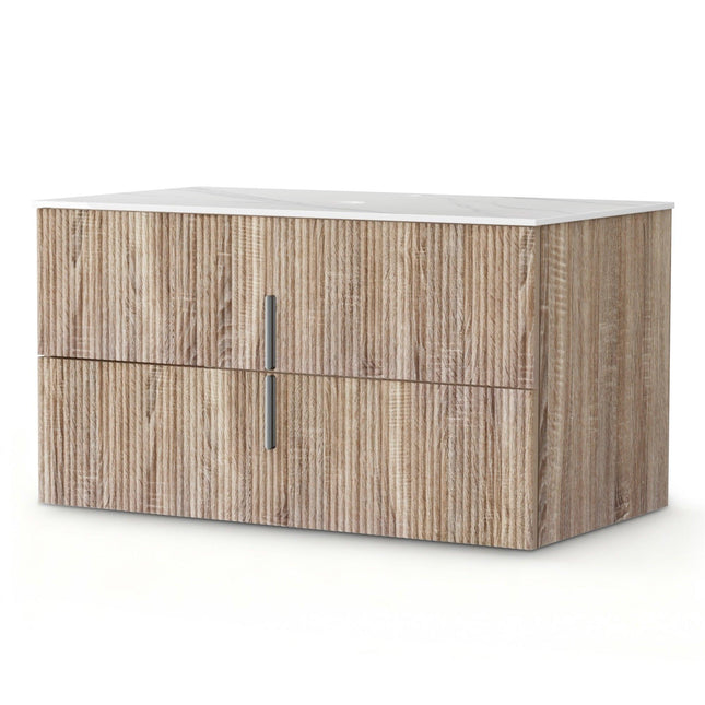 Cefito Vanity Unit 900mm Bathroom Cabinet Storage Wall Hung Timber Front Pine.