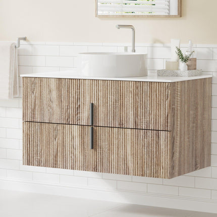 Cefito Vanity Unit 900mm Bathroom Cabinet Storage Wall Hung Timber Front Pine.