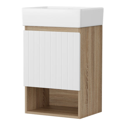 Cefito Vanity Unit 445mm Basin Bathroom Cabinet Storage Wall Hung Sink White.
