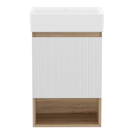 Cefito Vanity Unit 445mm Basin Bathroom Cabinet Storage Wall Hung Sink White.