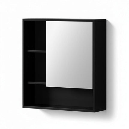 Cefito Bathroom Mirror Cabinet Mirrored Medicine Adjustable Shelf Wall Mounted 560mm Black.