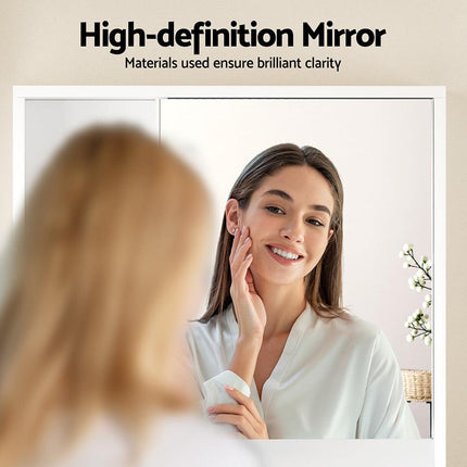 Cefito Bathroom Mirror Cabinet Mirrored Medicine Adjustable Shelf Wall Mounted 560mm White.