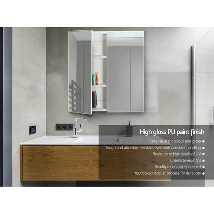 Cefito Bathroom Mirror Cabinet 600x720mm White.