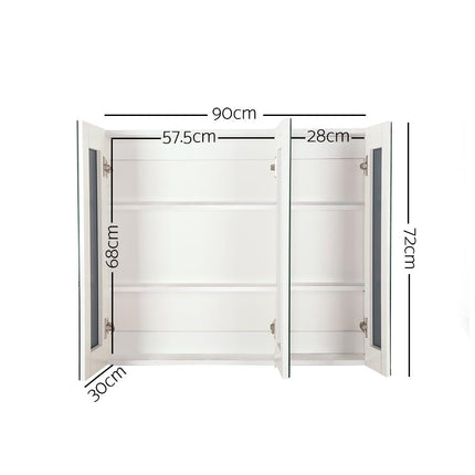 Cefito Bathroom Vanity Mirror with Storage Cabinet - White.