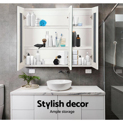 Cefito Bathroom Vanity Mirror with Storage Cabinet - White.