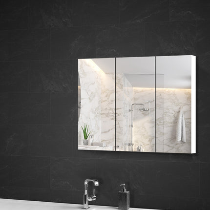 Cefito Bathroom Vanity Mirror with Storage Cabinet - White.