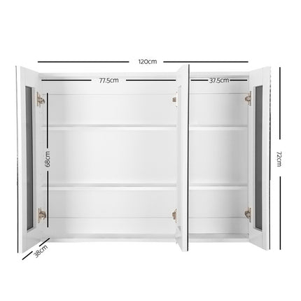 Cefito Bathroom Mirror Cabinet 1200x720mm White.