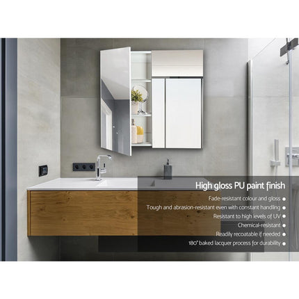 Cefito Bathroom Mirror Cabinet 750x720mm White.