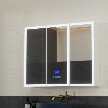 Bathroom Mirror Cabinet LED Light 900x720mm Medicine Wall Storage.