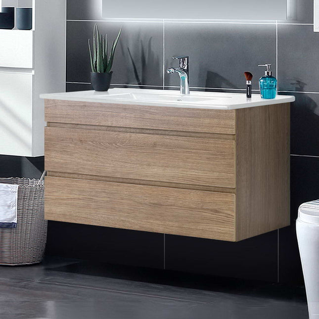Cefito Vanity Unit 915mm with Basin Oak.
