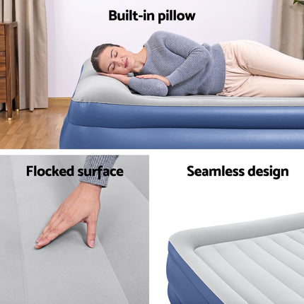 Bestway Air Mattress King Inflatable Bed 56cm Airbed Blue.