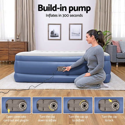 Bestway Air Mattress King Inflatable Bed 56cm Airbed Blue.