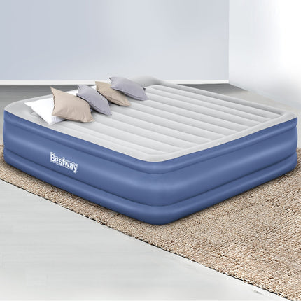 Bestway Air Mattress King Inflatable Bed 56cm Airbed Blue.