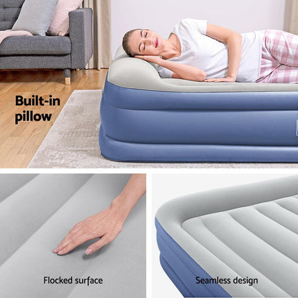 Bestway Air Mattress Queen Inflatable Bed 46cm Airbed Blue.