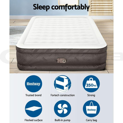 Bestway Air Mattress Queen Inflatable Bed 46cm Airbed Grey.