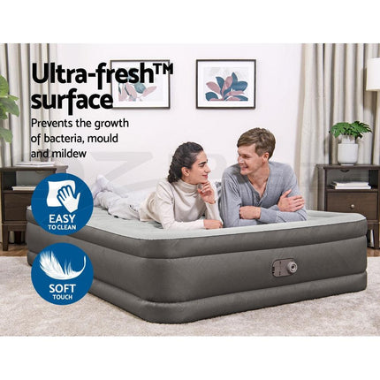 Bestway Air Mattress Queen Inflatable Bed 46cm Airbed Grey.