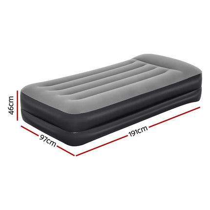 Bestway Air Mattress Single Inflatable Bed 46cm Airbed Black.