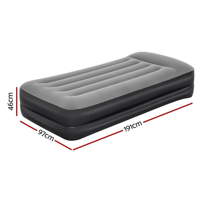 Bestway Air Mattress Single Inflatable Bed 46cm Airbed Black.