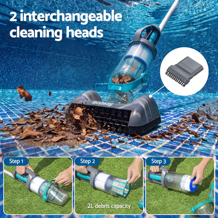 Bestway Pool Vacuum Cleaner Handheld Rechargeable Maintenance Kit Debris 2L
