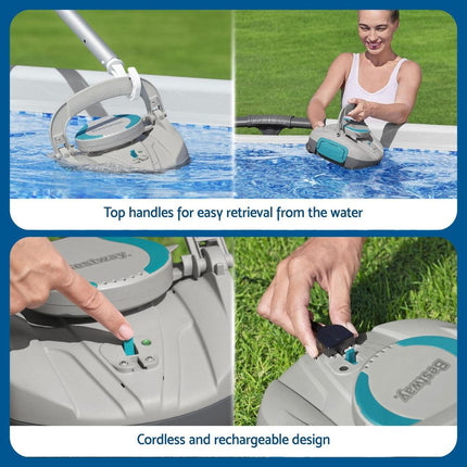 Bestway Robotic Pool Cleaner Cordless Automatic Robot Clean Swimming Pools Floor.