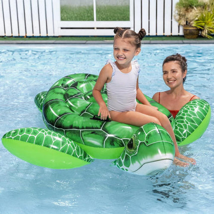 Bestway Float Turtle Rider Inflatable Ride On Floating Pool Lounger 153x140CM.