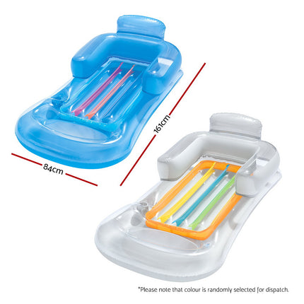 Bestway Pool Float Inflatable Lounge Seat Pillow Bed Cup Holder.