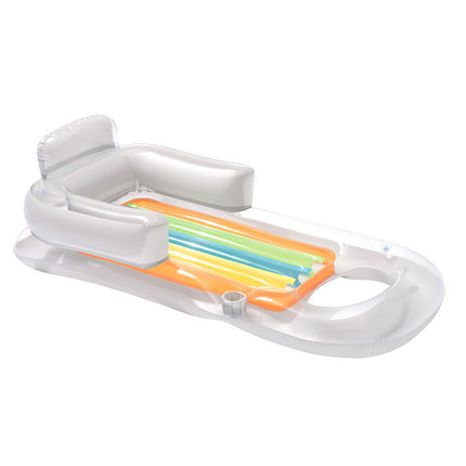 Bestway Pool Float Inflatable Lounge Seat Pillow Bed Cup Holder.