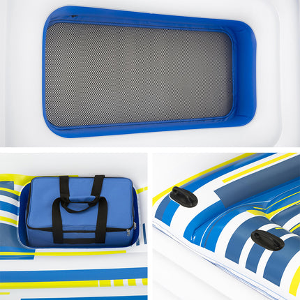 Bestway Pool Float Island Inflatable Lounge 6-person Seat Canopy.