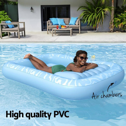 Bestway Float Floating Seat Pool Lounger Inflatable Lounge Chair Bed Pillow Cup Holder 2.03MX1.37M.