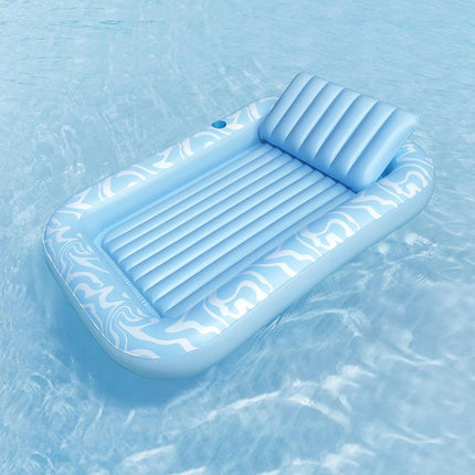 Bestway Float Floating Seat Pool Lounger Inflatable Lounge Chair Bed Pillow Cup Holder 2.03MX1.37M.