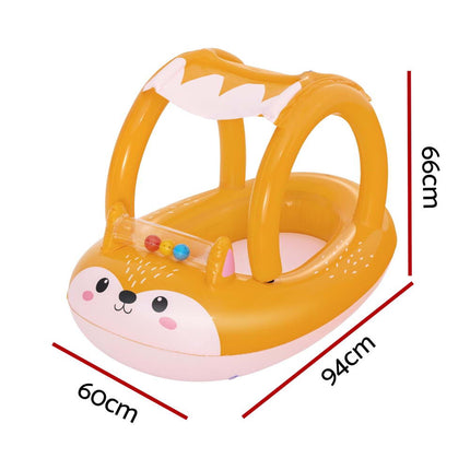 Bestway Kids Inflatable Fox Swim Float Floating Seat Canopy Pool Toys 94x66CM.