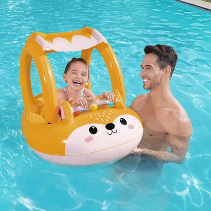 Bestway Kids Inflatable Fox Swim Float Floating Seat Canopy Pool Toys 94x66CM.