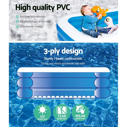 Bestway Swimming Pool 305x76cm Above Ground Round Inflatable Pools 3800L.