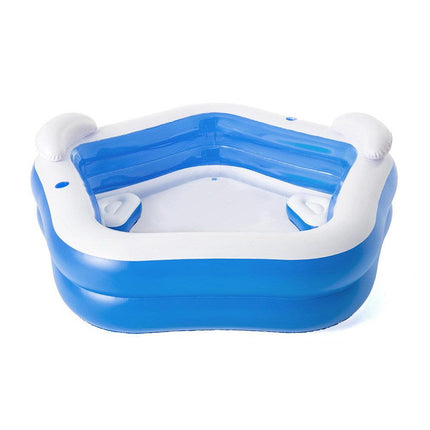 Bestway Kids Inflatable Pool Above Ground Pools Seat Cushions Cup Holder 213x206cm.