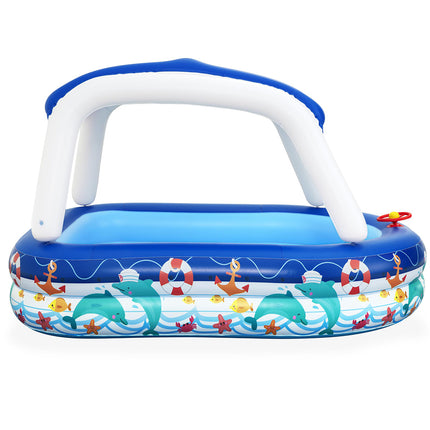 Bestway Kids Pool 213x155x132cm Inflatable Swimming w/ Canopy Play Pools 282L.
