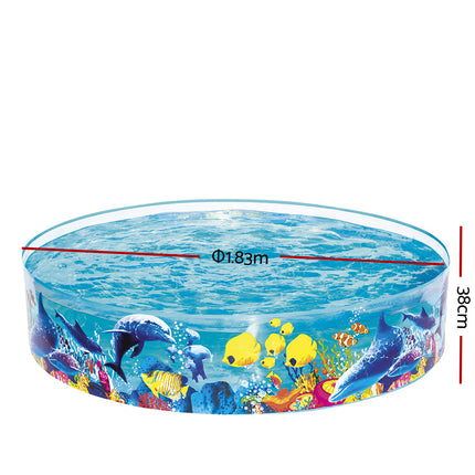 Bestway Kids Pool 183x38cm Round Above Ground Rigid Swimming Pools Undersea 946L.
