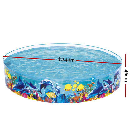 Bestway Kids Pool 244x46cm Round Above Ground Rigid Swimming Pools Undersea 2074L.