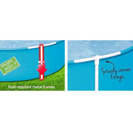 Bestway Kids Pool 152x38cm Round Steel Frame Swimming Pools Above Ground 580L.
