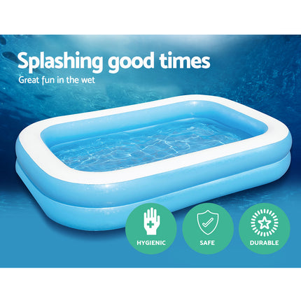 Bestway Kids Pool 262x175x51cm Inflatable Above Ground Swimming Pools 778L.